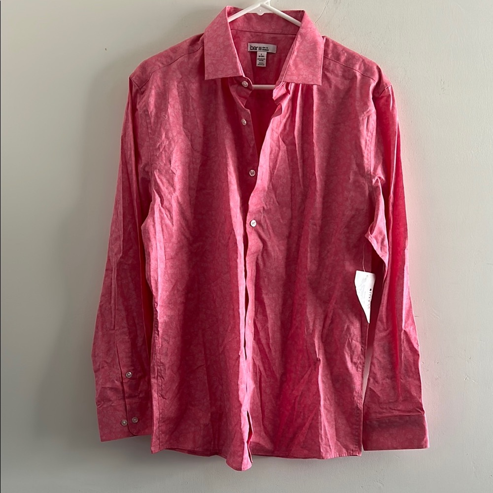 Bar lll, Men’s Size Large Slim Fit Pink Button Down Shirt